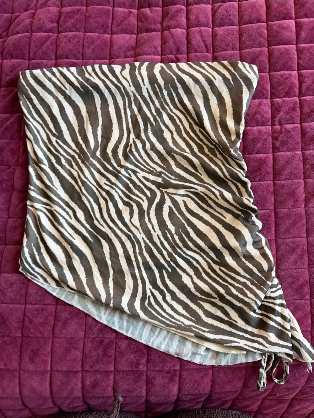 Madden Girl Brown & White Zebra-Print Asymmetrical Skirt